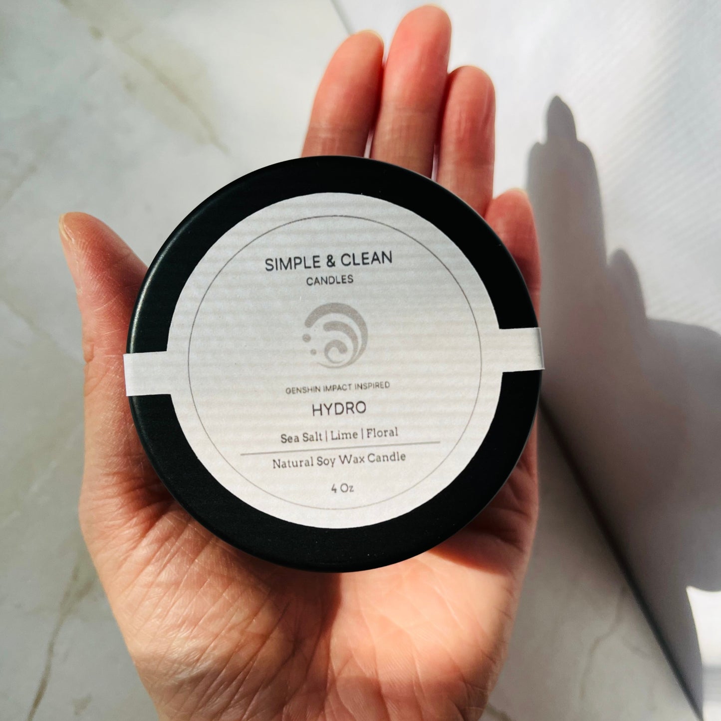 Genshin Impact Inspired Hydro Soy Wax 4 oz Candle