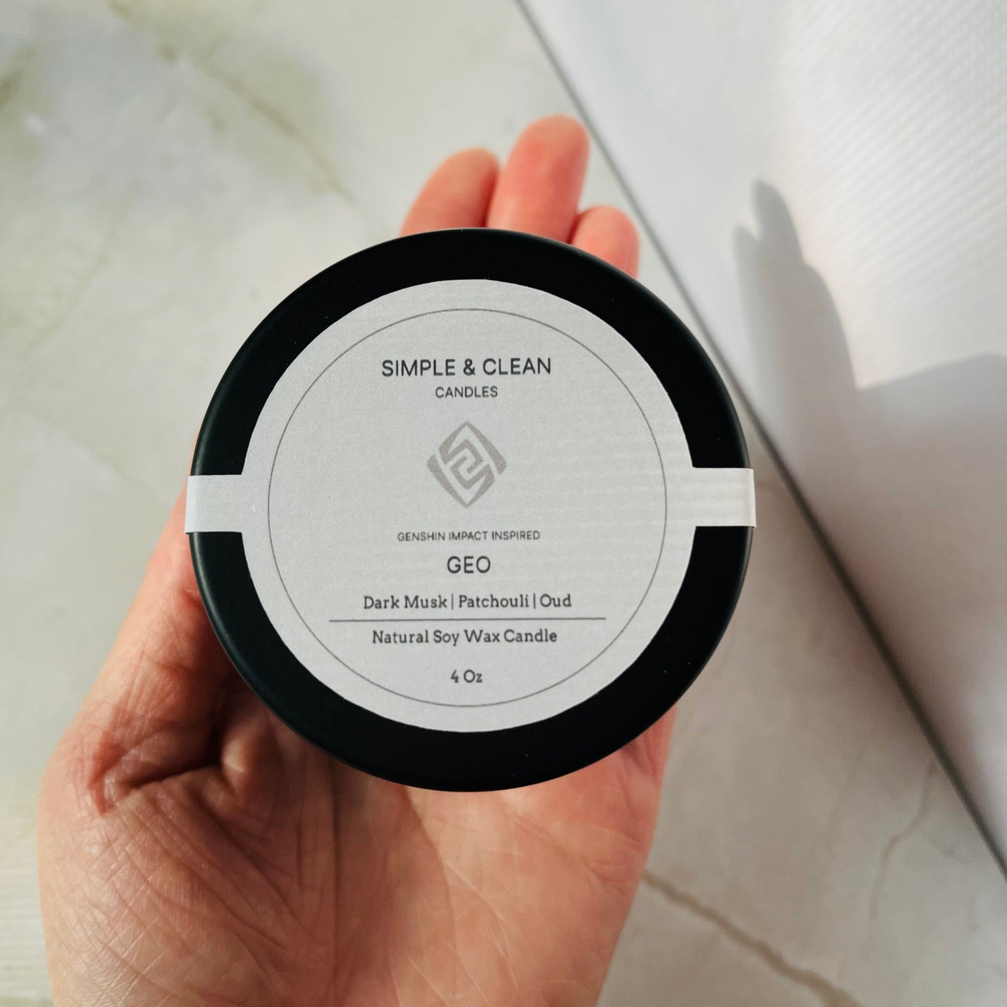 Genshin Impact Inspired Geo Soy Wax 4 oz Candle