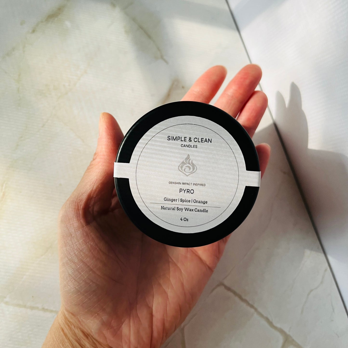 Genshin Impact Inspired Pyro Soy Wax 4 oz Candle