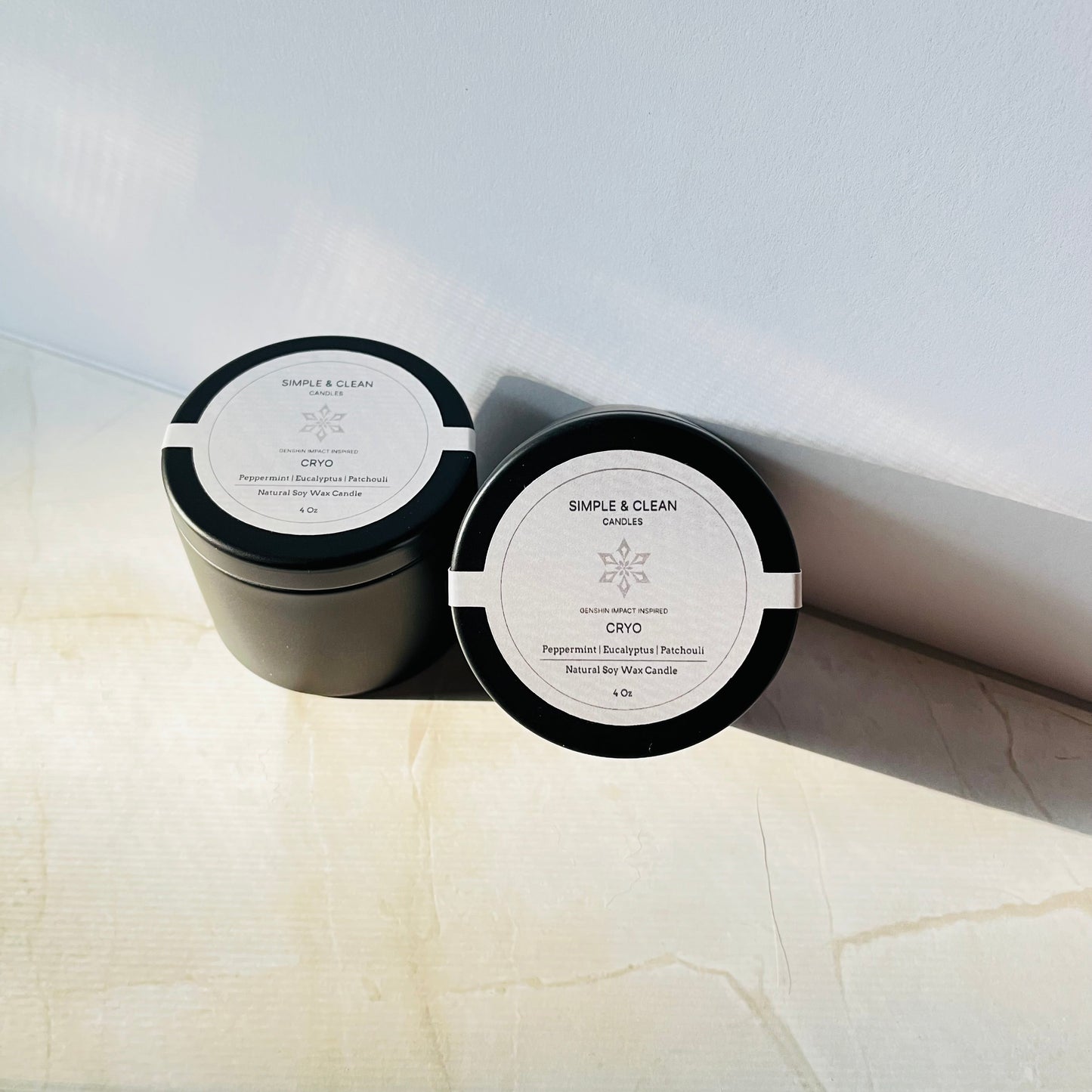 Genshin Impact Inspired Cryo Soy Wax 4 oz Candle